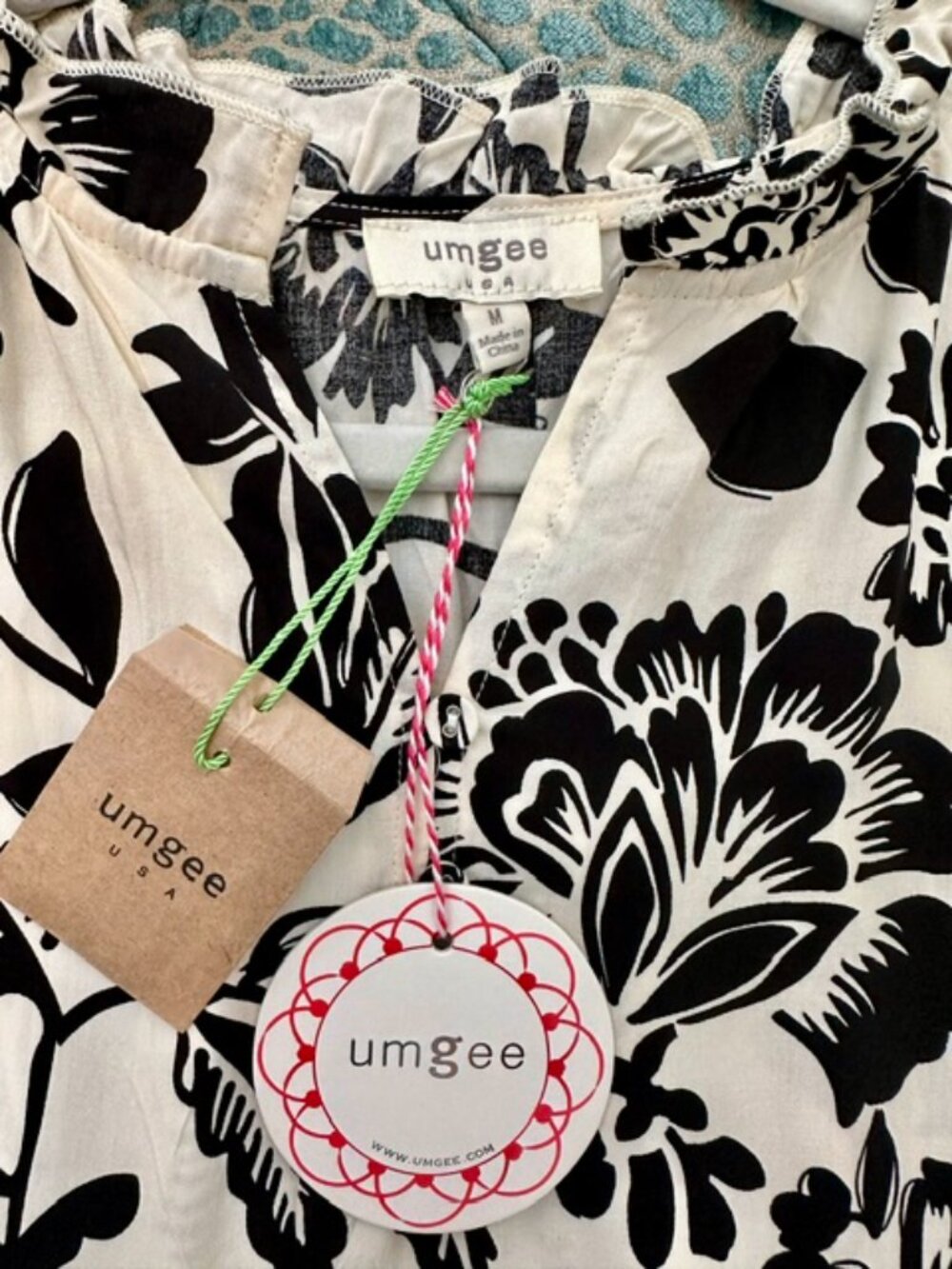 Umgee Black & Cream Midi Dress NWT - Picture 4 of 6